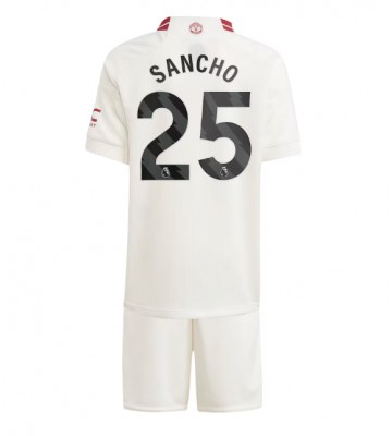Manchester United Jadon Sancho #25 Tredjeställ Barn 2023-24 Kortärmad (+ Korta byxor)